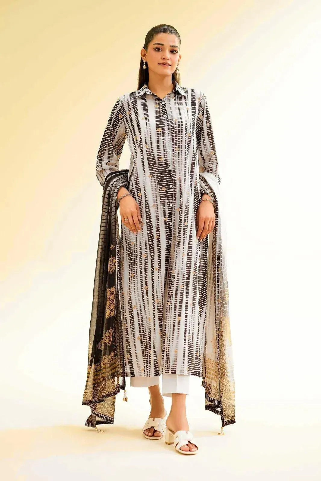 3 pcs women's stitched swiss volle printed suit